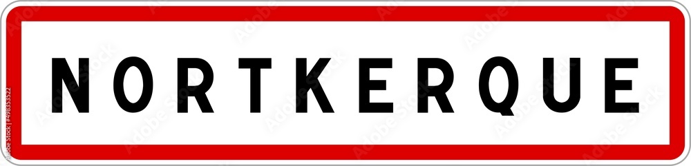 Panneau entrée ville agglomération Nortkerque / Town entrance sign Nortkerque Panneau entrée ville agglomération Nortkerque / Town entrance sign Nortkerque