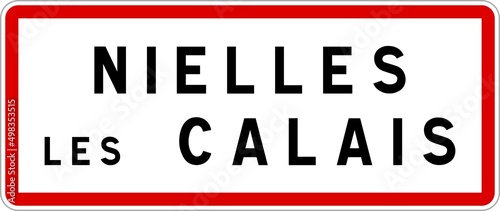 Panneau entrée ville agglomération Nielles-lès-Calais / Town entrance sign Nielles-lès-Calais