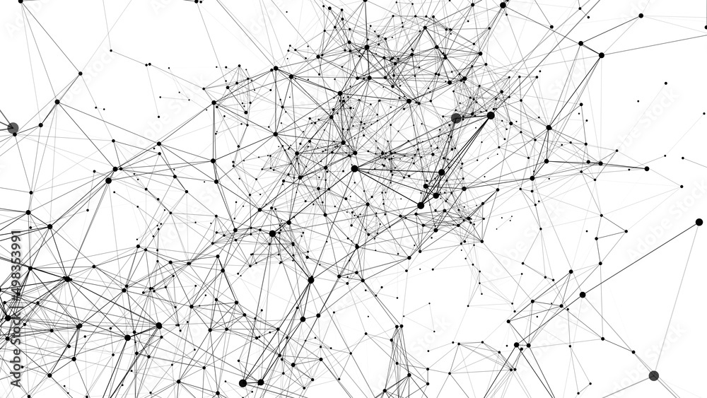Abstract white background with moving lines and dots. Network connection. Worldwide Internet connection. Illustration of big data. 3d rendering. Abstract white background with moving lines and dots. Network connection. Worldwide Internet connection. Illustration of big data. 3d rendering.