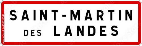 Panneau entrée ville agglomération Saint-Martin-des-Landes / Town entrance sign Saint-Martin-des-Landes