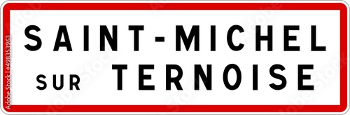Panneau entrée ville agglomération Saint-Michel-sur-Ternoise / Town entrance sign Saint-Michel-sur-Ternoise