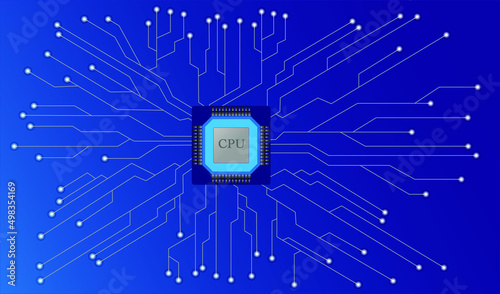 Chip vector illustration icon - computer chip symbol or design element.