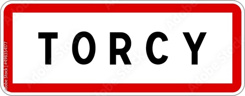 Panneau entrée ville agglomération Torcy / Town entrance sign Torcy photo