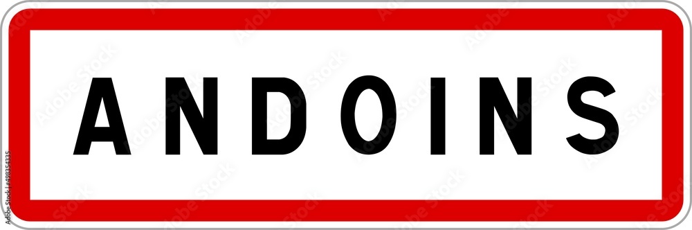 Panneau entrée ville agglomération Andoins / Town entrance sign Andoins Panneau entrée ville agglomération Andoins / Town entrance sign Andoins