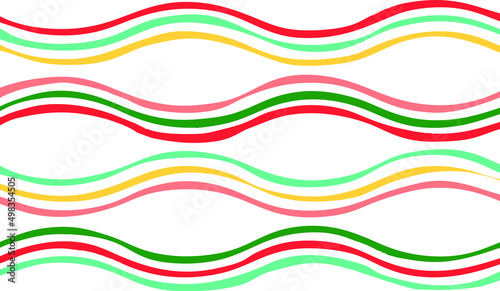 Colorful waves, lines, stripes and vector brush srokes texture. Distressed uneven background made of lines of different colors. Abstract vector illustration. EPS10