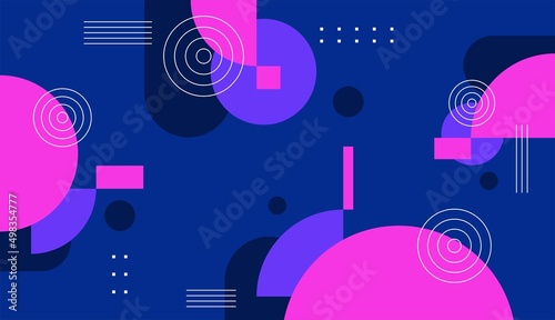 Dark blue background with bright round shapes vector design