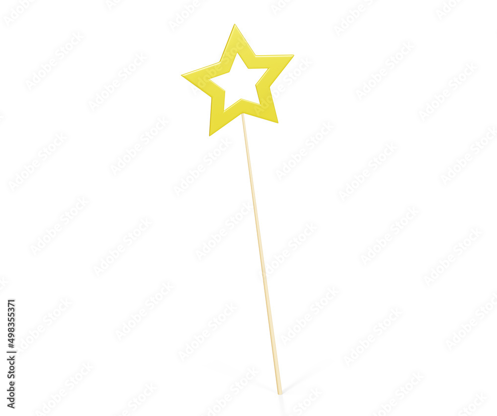 Voting concept. Rating five golden star. 3D render illustration isolated on white background Voting concept. Rating five golden star. 3D render illustration isolated on white background