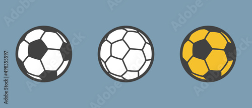 Football Soccer ball set vintage design. Vector Illustration