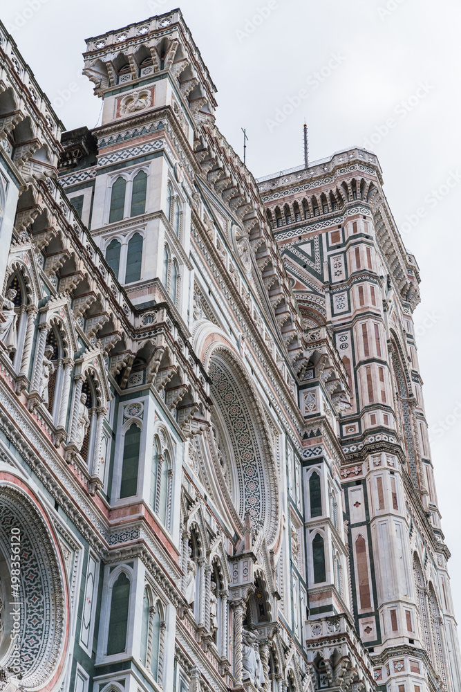 architectural detail of the Cathedral Santa Mario del Fiore in Florence, Italy 