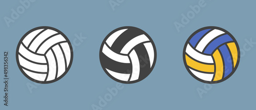 Volleyball and beach volleyball ball set vintage design