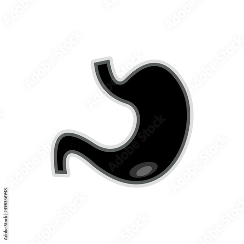 Set of black vector icons, isolated against white background. Flat illustration on a theme stomach