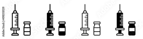Vaccine icon set isolated, Vaccine symbol, Vaccine sign. Vector illustration
