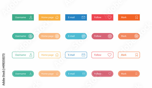 Colorful buttons for using in websites