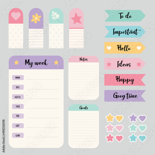 Daily planner stickers and details