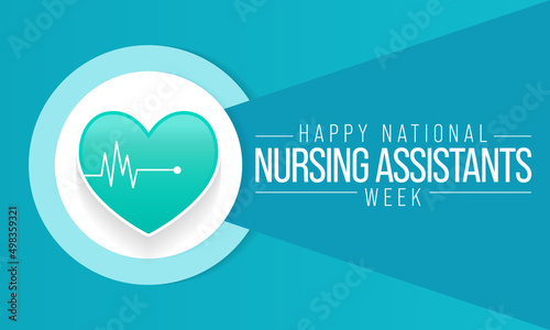 National Nursing assistants week is observed every year in June, The main role of a CNA is to provide basic care to patients and help them with daily activities. vector illustration
