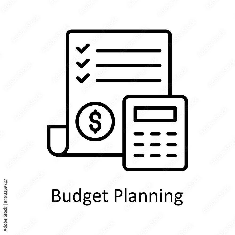 Budget Planning vector outline icon for web isolated on white background EPS 10 file Budget Planning vector outline icon for web isolated on white background EPS 10 file