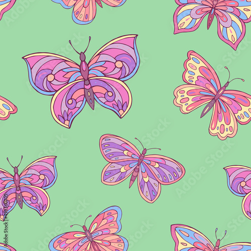 Seamless vector pattern of butterfly. Decoration print for wrapping  wallpaper  fabric  textile. 