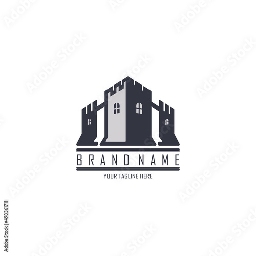 fortress castle tower logo template design for brand or company and other