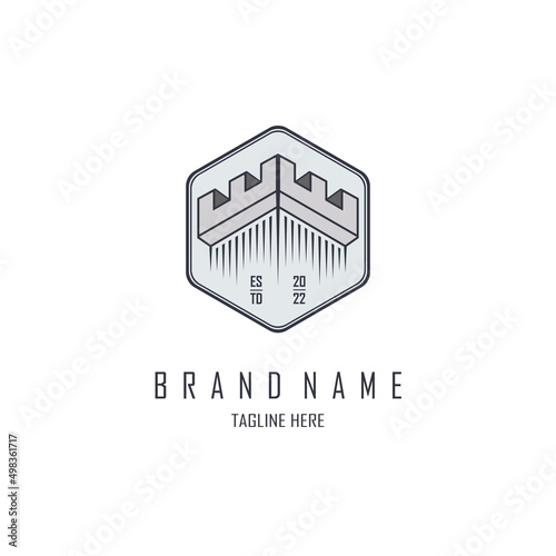 fortress castle tower logo template design for brand or company and other
