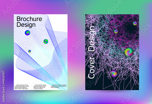 Set of modern abstract musical backgrounds. Sound flyer for creating a fashionable cover, banner, poster, booklet.