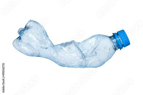 blue water bottle isolated on white background