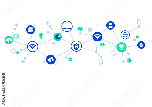 Cloud Computing Technology Concept - Digital Connections and Geometric Network Mesh