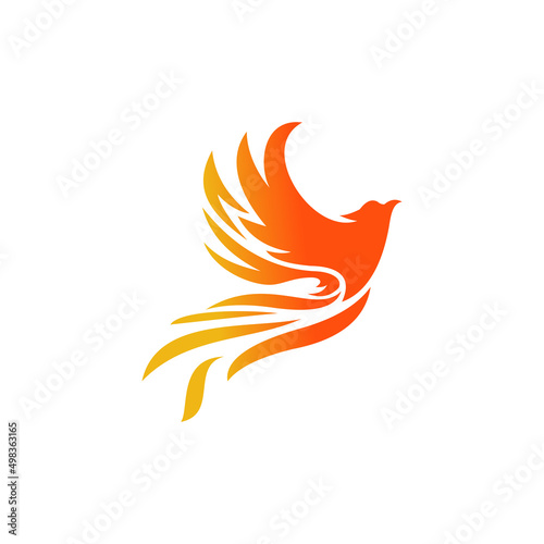phoenix logo design icon vector illustration, symbol, template