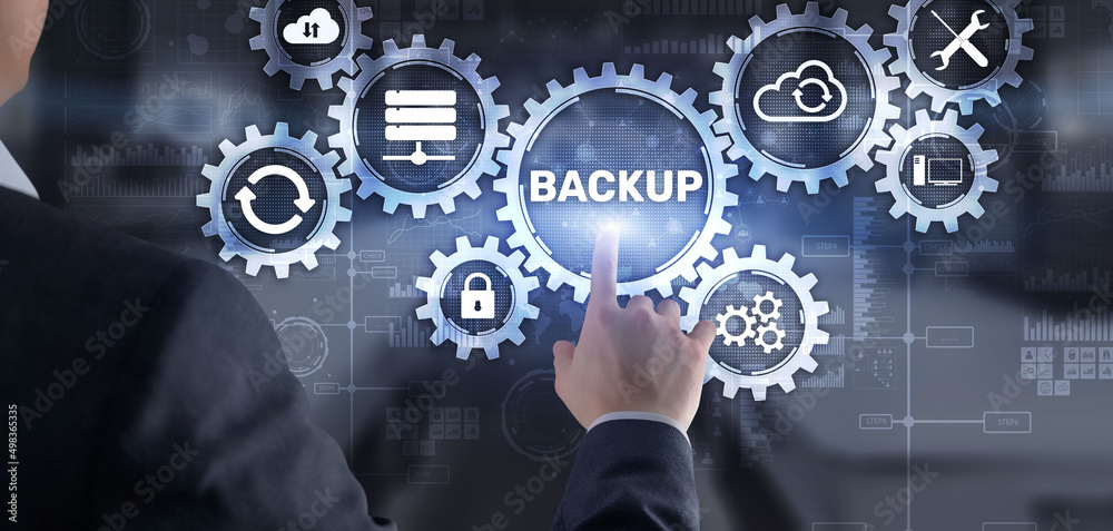 Backup Data recovery Cybersecurity. Mixed media technology concept Backup Data recovery Cybersecurity. Mixed media technology concept
