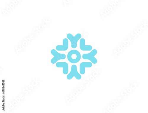 Snowflake vector flat emoticon. Isolated Snow illustration. Snowflake icon
