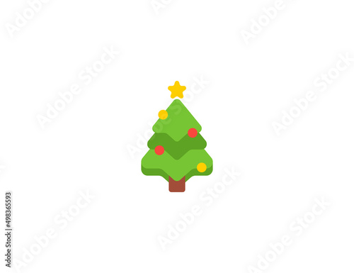 Christmas Tree vector flat emoticon. Isolated Xmas Tree illustration. Christmas Tree icon