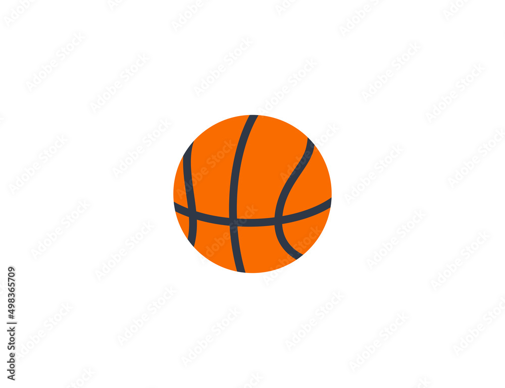 Basketball vector flat emoticon. Isolated Basketball illustration. Basketball icon