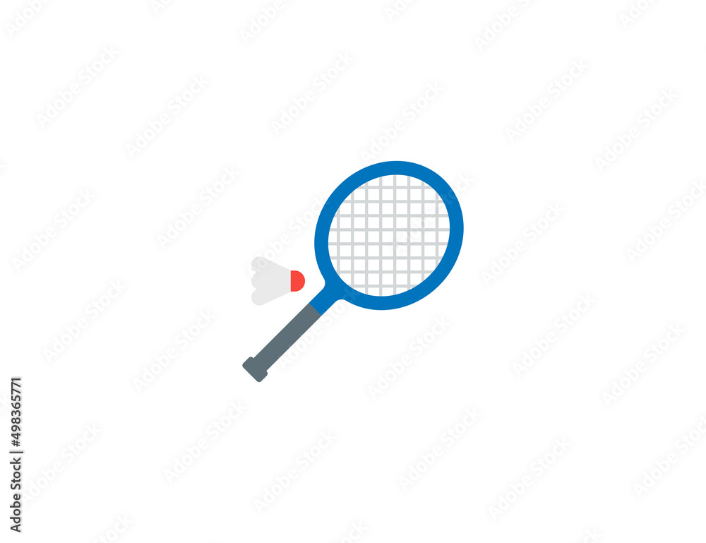 Badminton vector flat emoticon. Isolated Badminton racket and shuttlecock illustration. Badminton icon Badminton vector flat emoticon. Isolated Badminton racket and shuttlecock illustration. Badminton icon