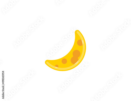 Crescent Moon vector flat emoticon. Isolated Crescent Moon illustration. Crescent Moon icon
