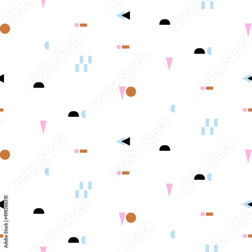 Abstract geometric minimal shapes background seamless pattern vector.