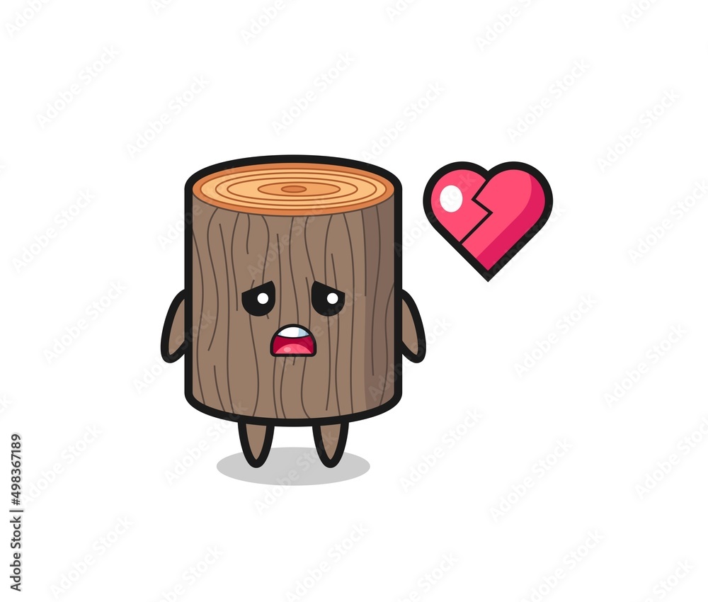 tree stump cartoon illustration is broken heart tree stump cartoon illustration is broken heart