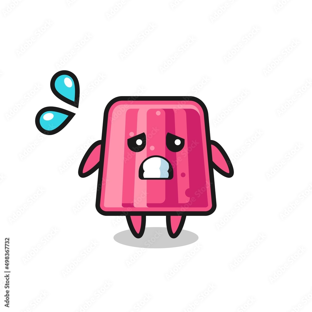 jelly mascot character with afraid gesture jelly mascot character with afraid gesture
