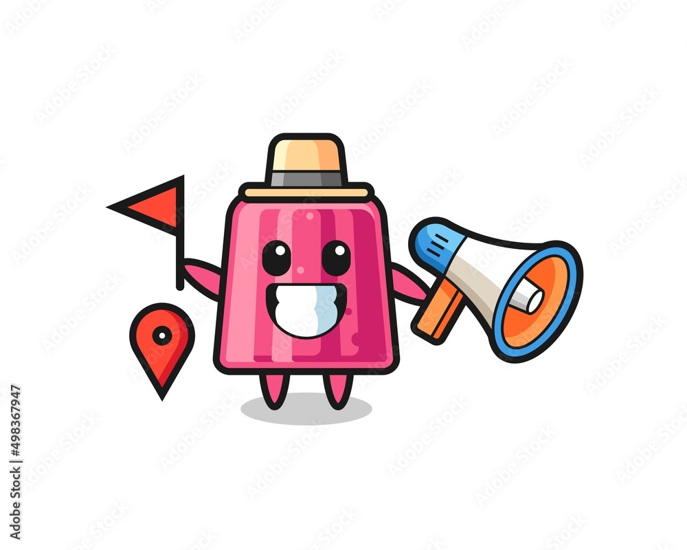 Naklejka premium Character cartoon of jelly as a tour guide