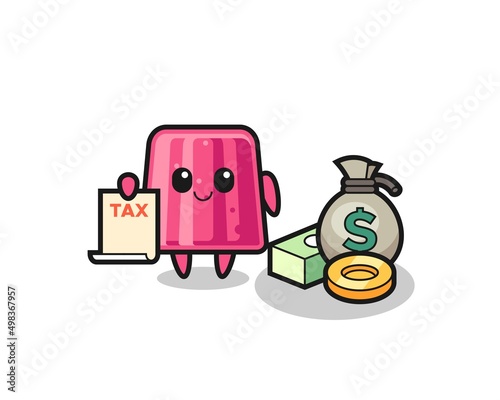 Character cartoon of jelly as a accountant