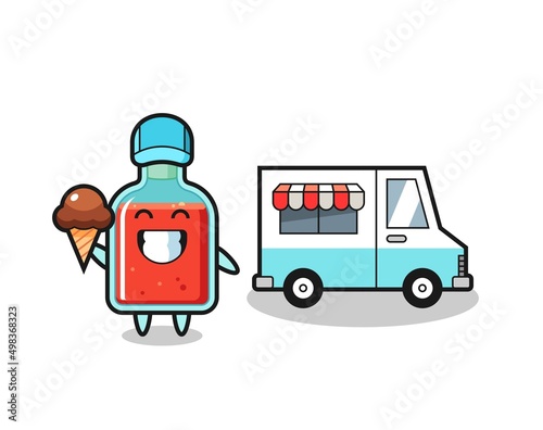 Mascot cartoon of square poison bottle with ice cream truck Stock Vector |  Adobe Stock