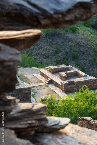 Mardan Takht-i-Bahi Throne of the Water Spring View of the Buddhist Monastery at sunset. Pakistan