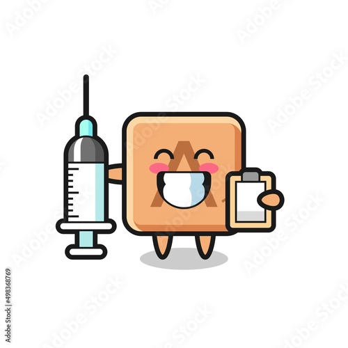 Mascot Illustration of scrabble as a doctor