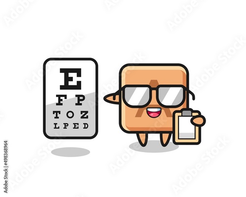 Illustration of scrabble mascot as an ophthalmology