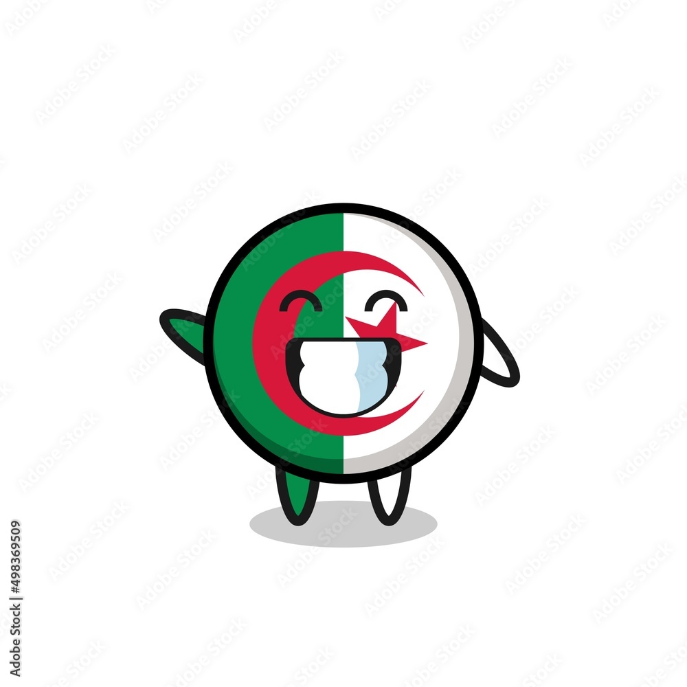 algeria flag cartoon character doing wave hand gesture algeria flag cartoon character doing wave hand gesture