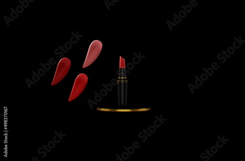 3 d render. lipstick mockup. beauty cosmetic. 3d illustration photo