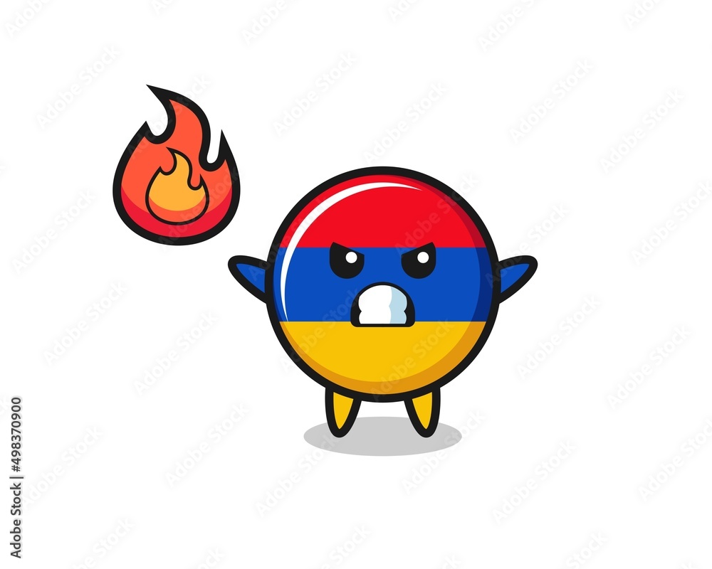 Fototapeta premium armenia flag character cartoon with angry gesture