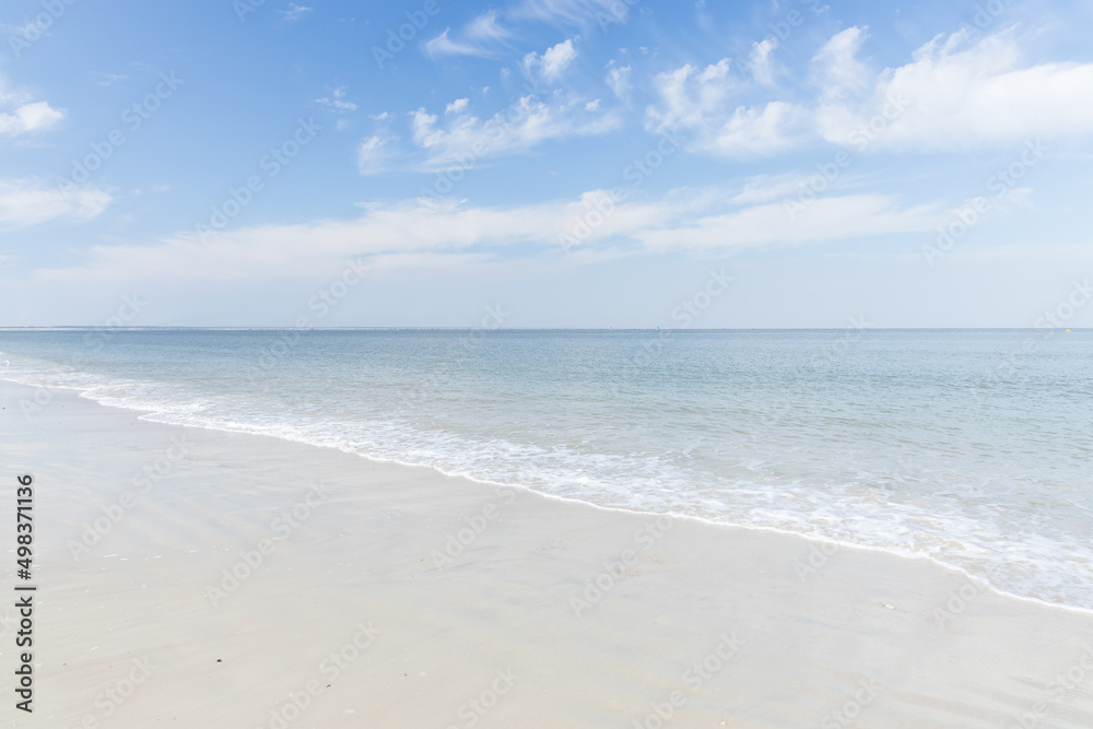 Ocean, beach, blue sky white clouds Ocean, beach, blue sky white clouds