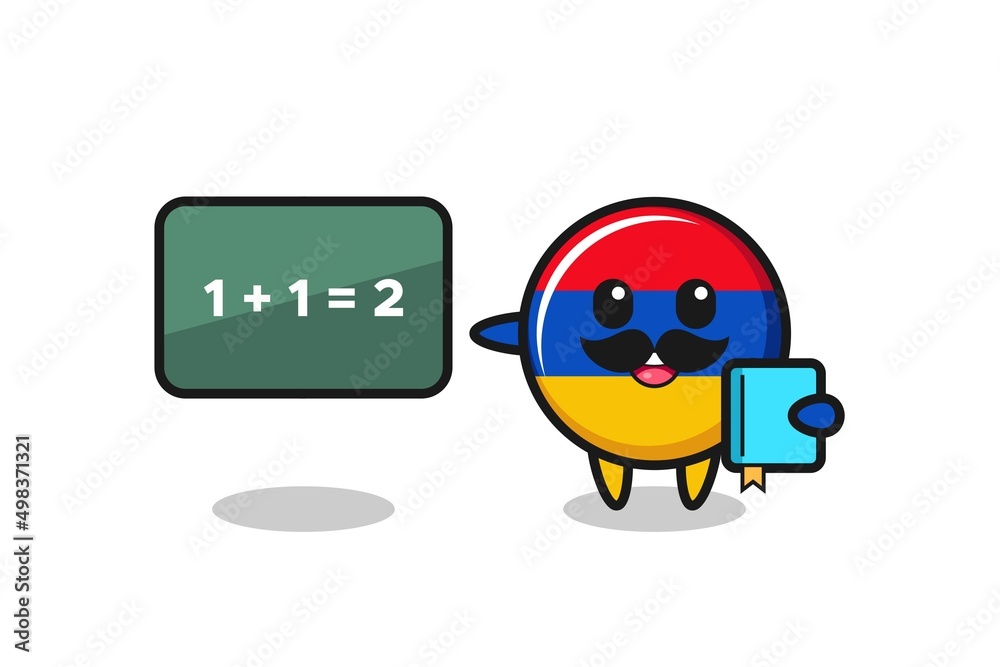 Fototapeta premium Illustration of armenia flag character as a teacher