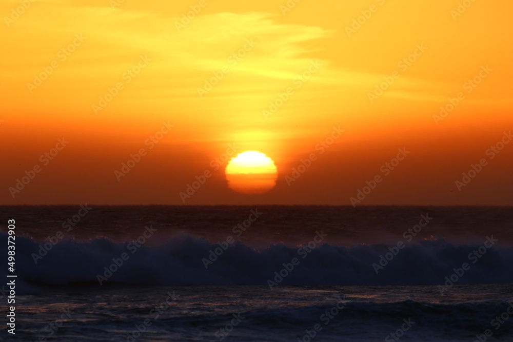 Sunset in the pacific ocean