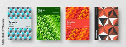 Vivid poster A4 vector design illustration bundle. Original geometric pattern banner template collection.