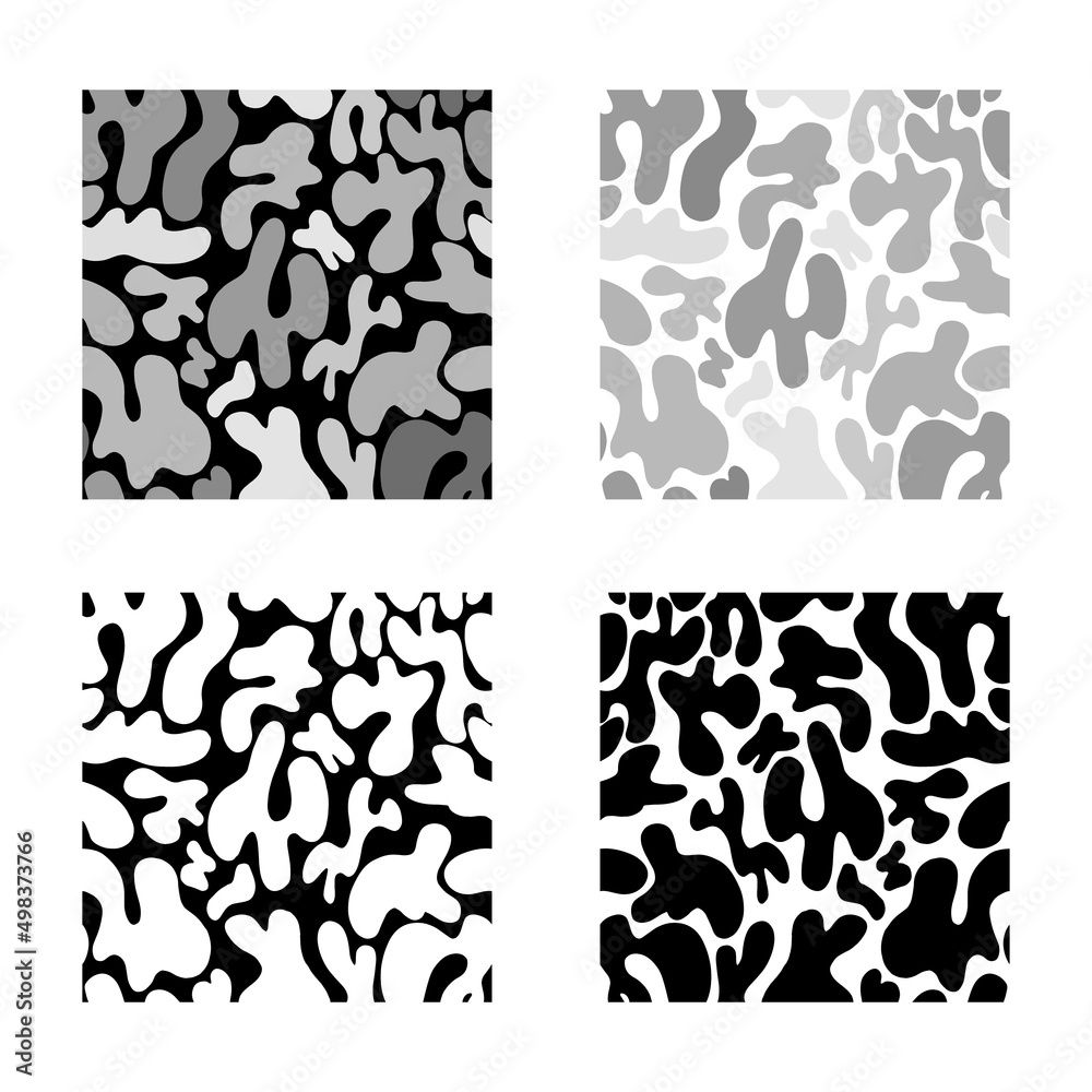 Abstract seamless backgrounds with cow pattern. Vector illustration. 